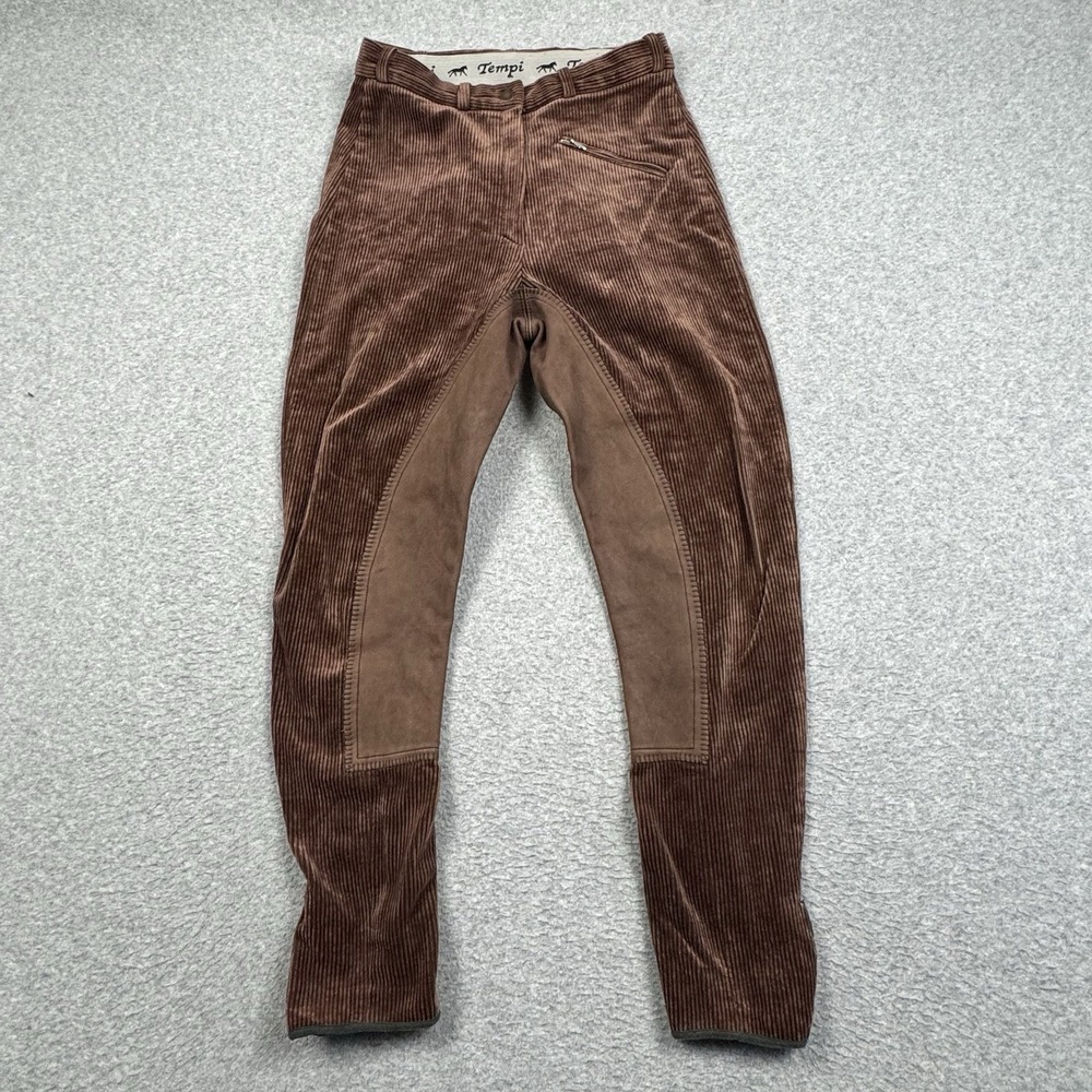 Tempi Corduroy Breeches 26R Full Seat Equestrian Riding Dressage Acorn Maple